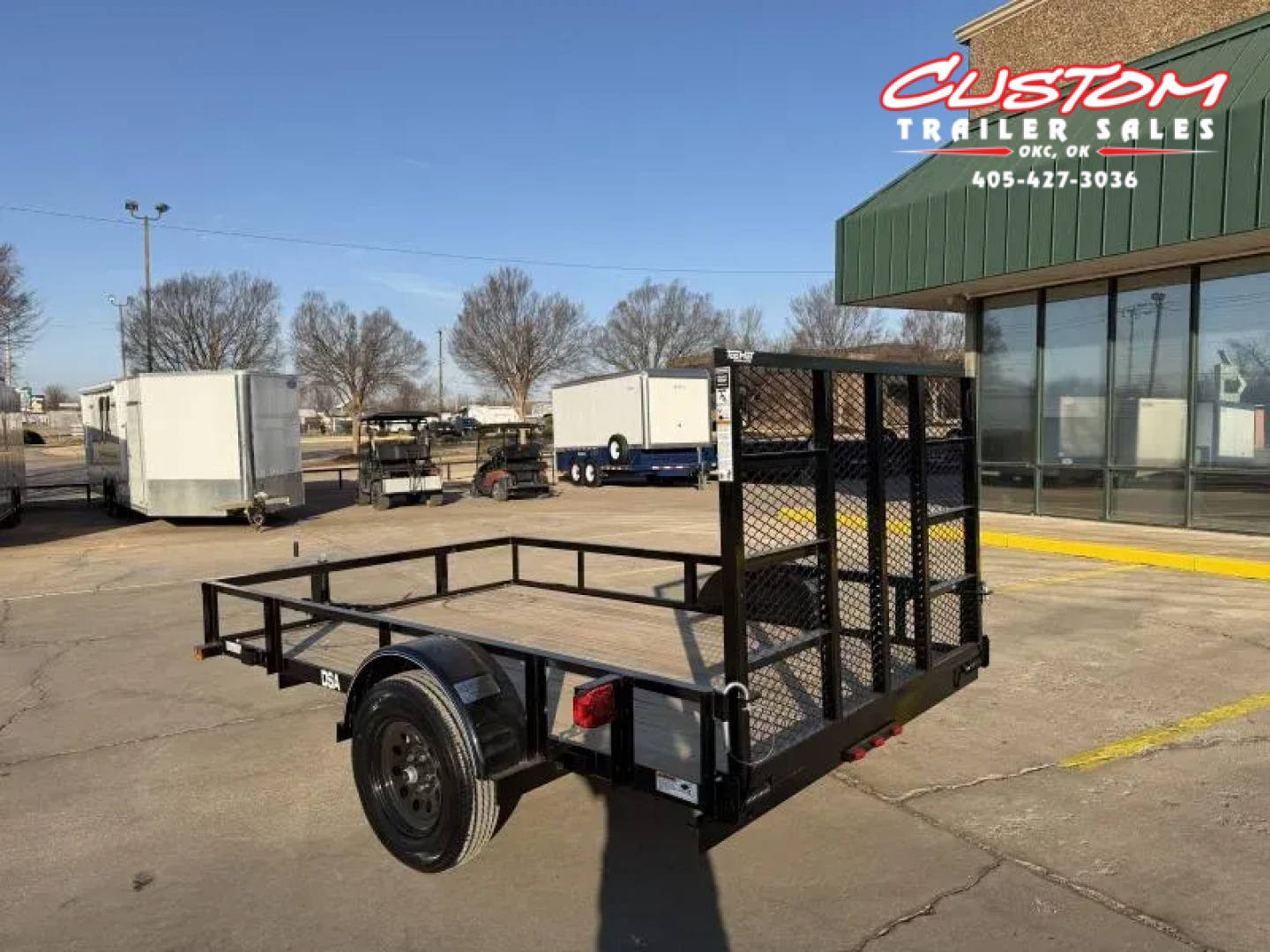 New #258853 2026 TOP HAT DSA 10 X 77 SINGLE AXLE ANGLE TOP 3.5K UTILITY W/ RAMP GATE