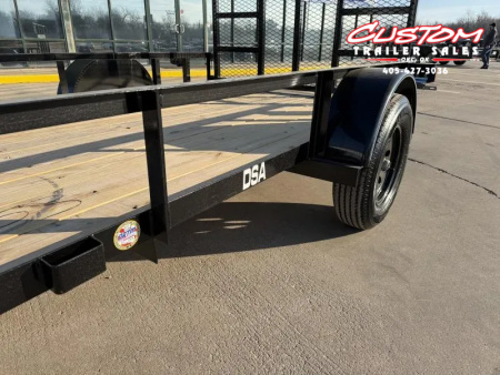 New #258853 2026 TOP HAT DSA 10 X 77 SINGLE AXLE ANGLE TOP 3.5K UTILITY W/ RAMP GATE