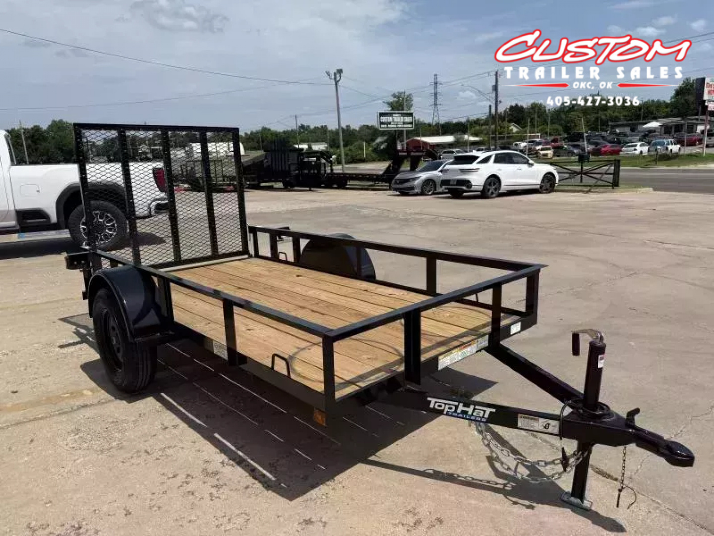 New #259174 2026 TOP HAT DJX 5 X 10 SINGLE AXLE ANGLE TOP 3.5K UTILITY W/ 48" RAMP GATE