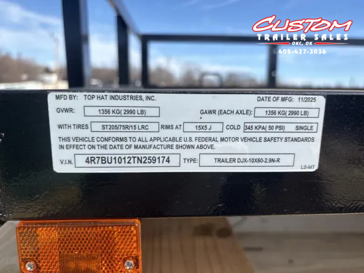 New #259174 2026 TOP HAT DJX 5 X 10 SINGLE AXLE ANGLE TOP 3.5K UTILITY W/ 48" RAMP GATE