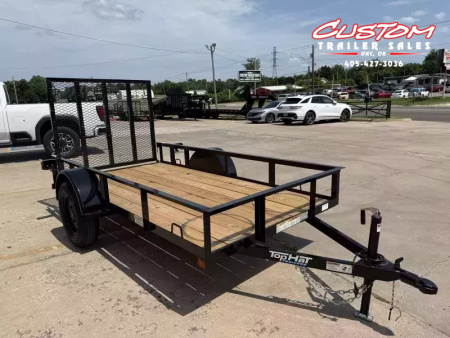 New #259174 2026 TOP HAT DJX 5 X 10 SINGLE AXLE ANGLE TOP 3.5K UTILITY W/ 48" RAMP GATE