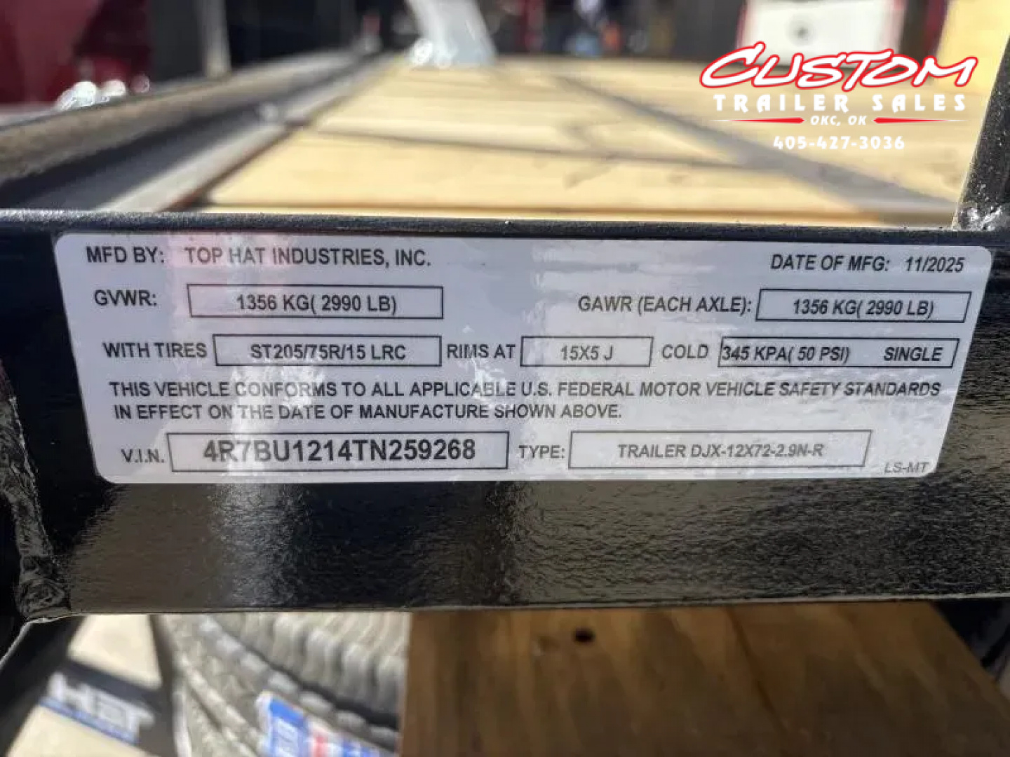 New #259268 2026 TOP HAT DJX 6 X 12 SINGLE AXLE ANGLE TOP 3.5K UTILITY W/ 48" RAMP GATE