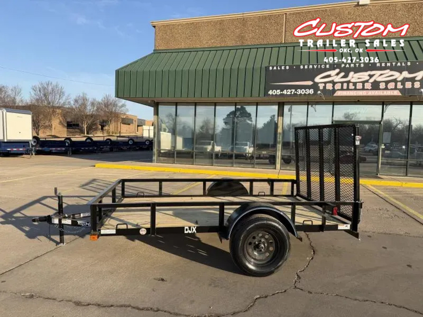 New #260577 2026 TOP HAT DJX 6 X 10 SINGLE AXLE ANGLE TOP 3.5K UTILITY W/ 48" RAMP GATE