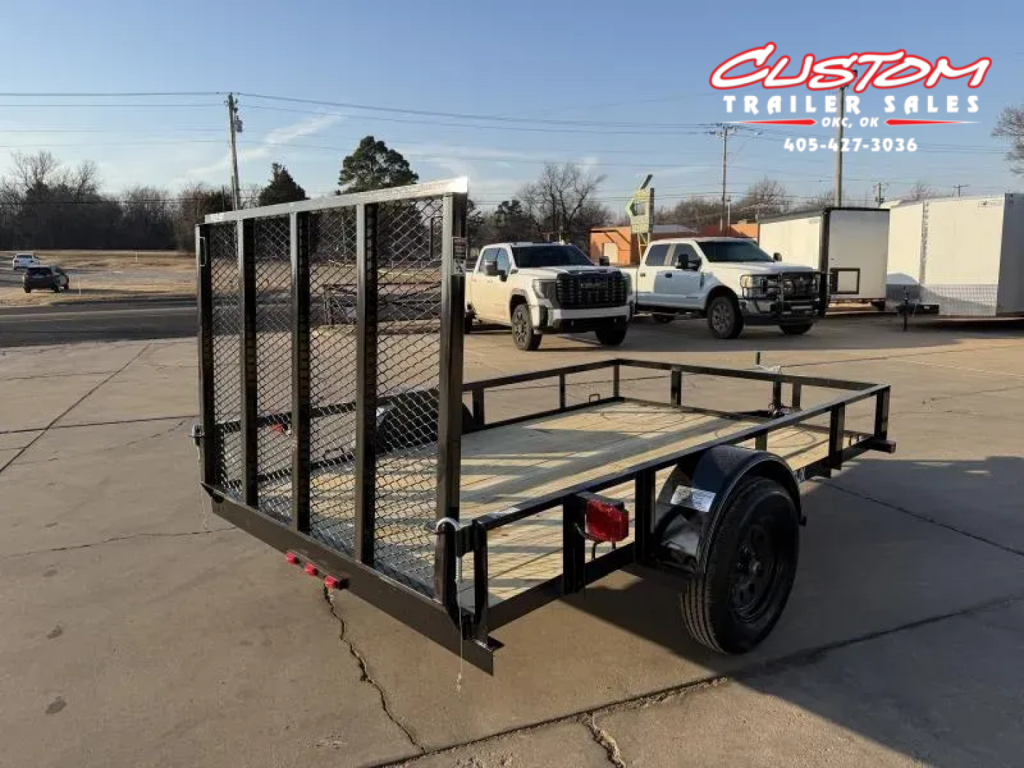 New #260577 2026 TOP HAT DJX 6 X 10 SINGLE AXLE ANGLE TOP 3.5K UTILITY W/ 48" RAMP GATE