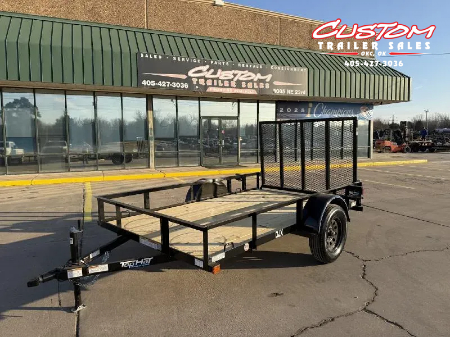 New #260913 2026 TOP HAT DJX 6 X 10 SINGLE AXLE ANGLE TOP 3.5K UTILITY W/ 48" RAMP GATE