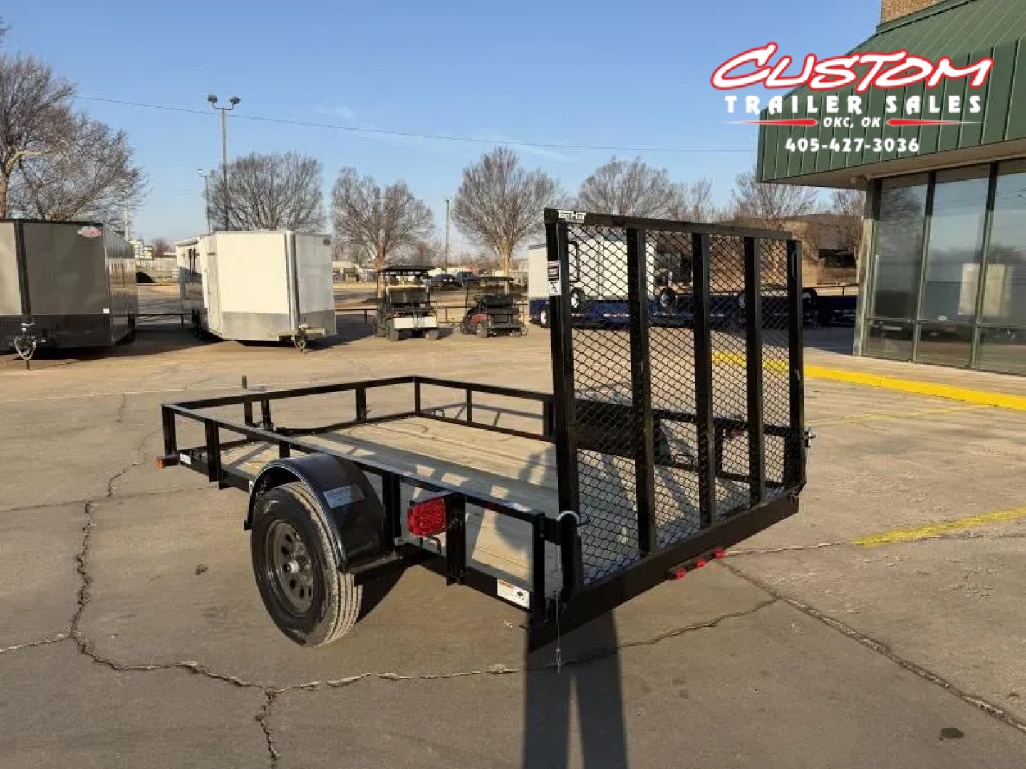 New #260913 2026 TOP HAT DJX 6 X 10 SINGLE AXLE ANGLE TOP 3.5K UTILITY W/ 48" RAMP GATE