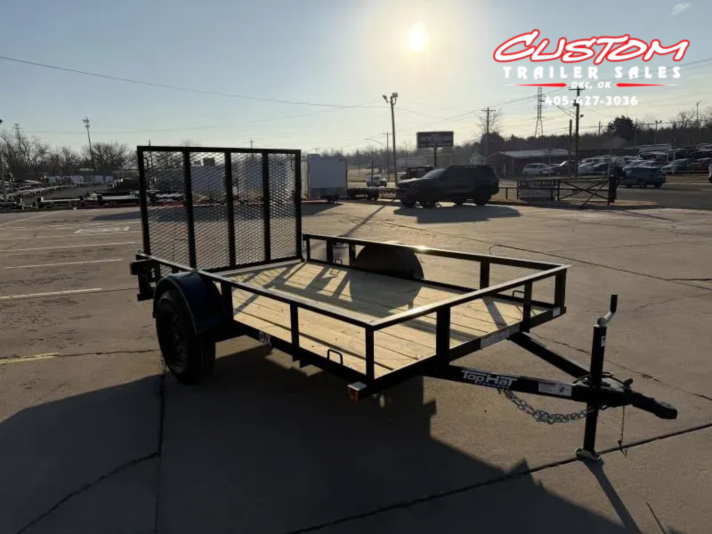 New #260913 2026 TOP HAT DJX 6 X 10 SINGLE AXLE ANGLE TOP 3.5K UTILITY W/ 48" RAMP GATE