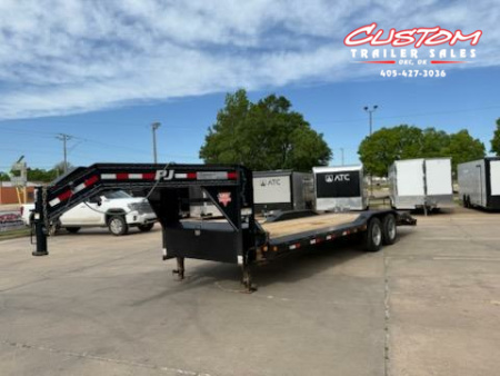 Used #317165 USED 2020 PJ TRAILERS H7 24 X 102 TANDEM AXLE SUPER SINGLE 20K GOOSENECK EQUIPMENT TRAILER