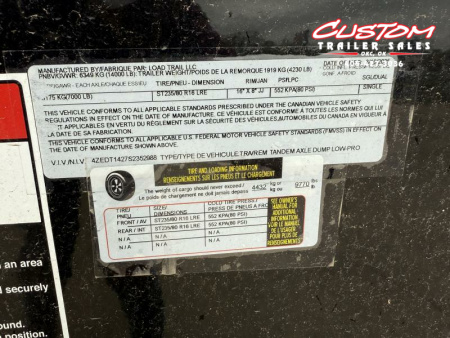 New #352988 2025 LOAD TRAIL DL 14 X 83 TANDEM AXLE LOW PRO 14K BUMPER PULL DUMP W/ 2' SIDES & 7 GAUGE FLOOR