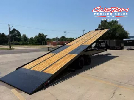 New #364489 2026 LOAD TRAIL GT 40 X 102 DUAL TANDEM FULL TILT CONTAINER TRAILER FLATBED GOOSENECK W/ HYD. JACKS & 18,000LB WINCH PACKAGE