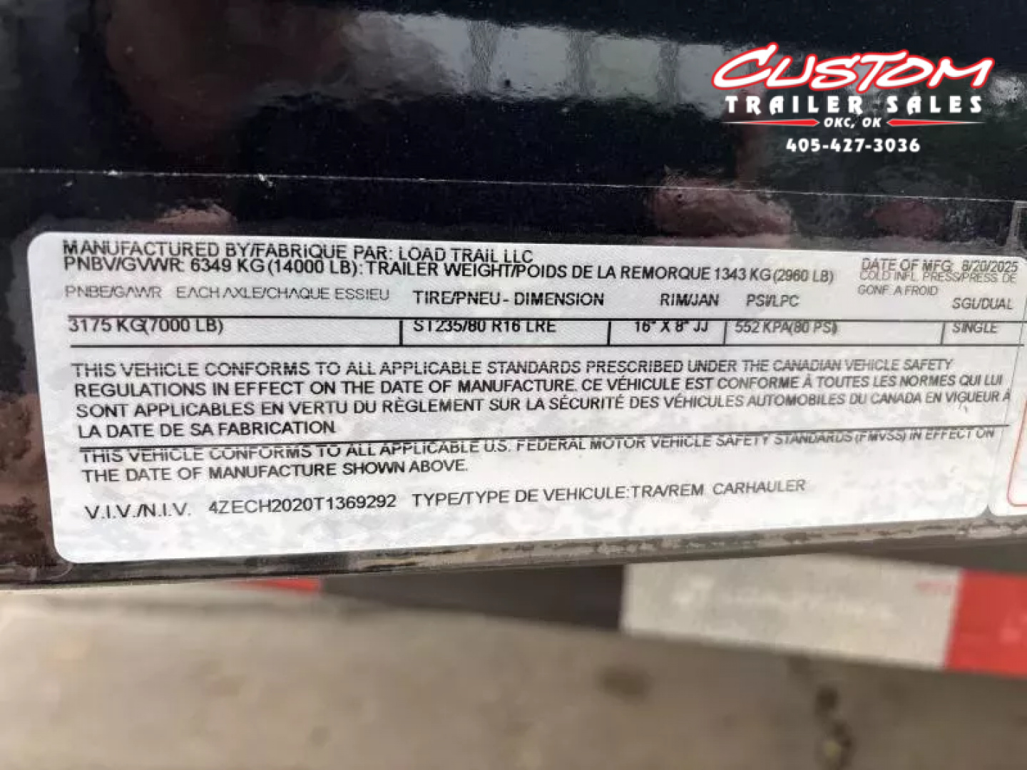 New #369292 2026 LOAD TRAIL CH 20 X 83 TANDEM AXLE 14K EQUIPMENT HAULER W/ FOLD UP RAMPS