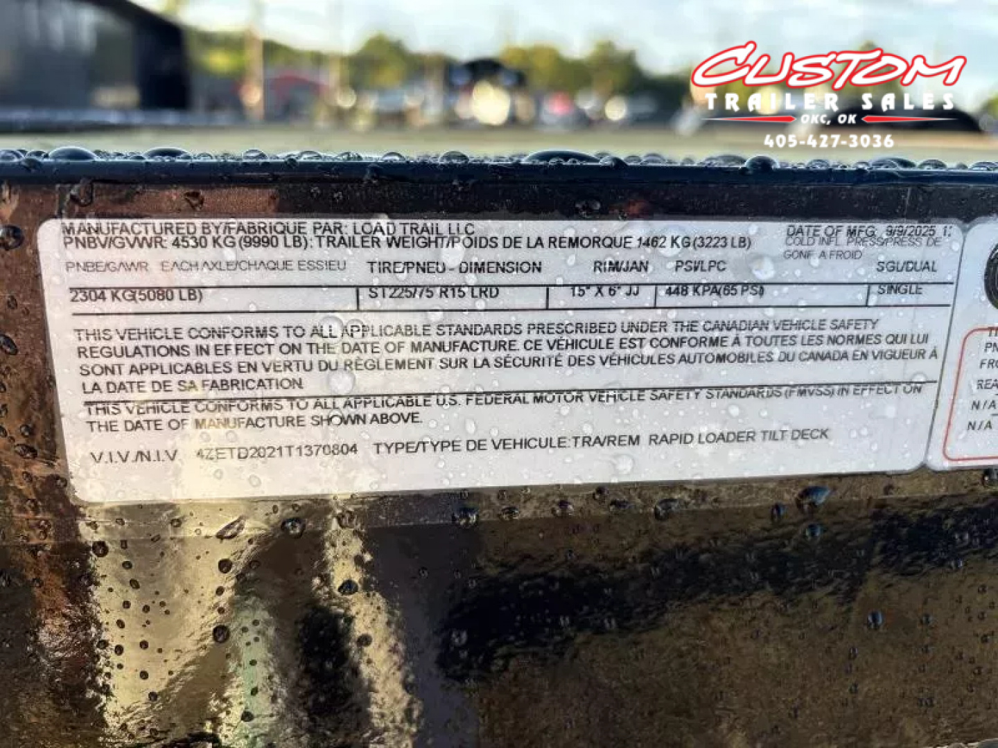 New #370804 2026 LOAD TRAIL TM 20 X 83 TANDEM AXLE 10K MAX-TILT DECK TRAILER