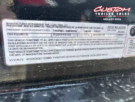 New #370993 2026 LOAD TRAIL DK 20 X 102 BUMPER PULL 10K DECKOVER W/ SLIDE IN RAMPS