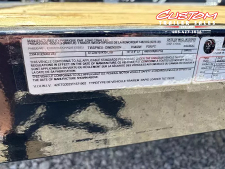 New #371002 2026 LOAD TRAIL TM 20 X 83 TANDEM AXLE 10K MAX-TILT DECK TRAILER