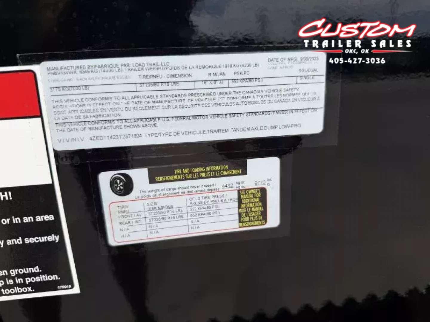 New #371894 2026 LOAD TRAIL DL 14 X 83 TANDEM AXLE LOW PRO 14K HIGH SIDE BUMPER PULL DUMP