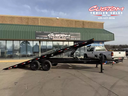 New #374418 2026 LOAD TRAIL PE 24 X 102 TANDEM AXLE BUMPER PULL 14K FULL BED FLATBED TILT