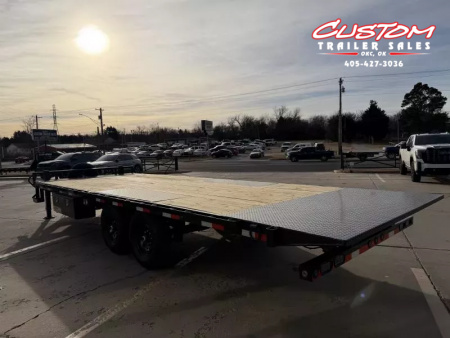 New #374418 2026 LOAD TRAIL PE 24 X 102 TANDEM AXLE BUMPER PULL 14K FULL BED FLATBED TILT