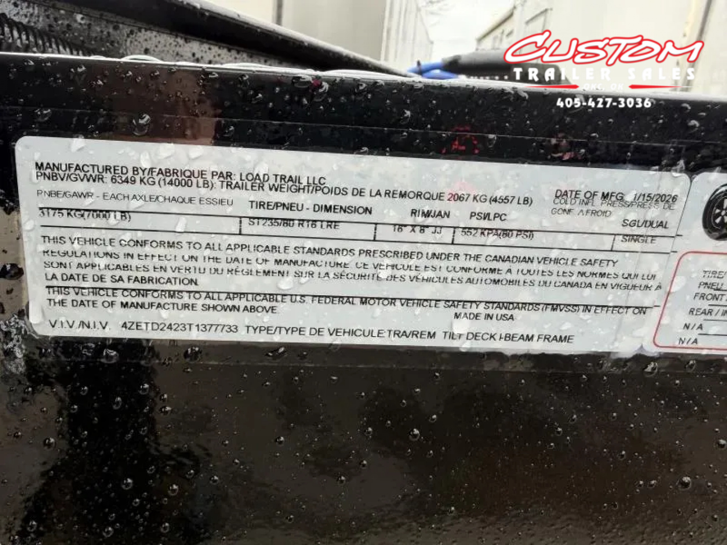 New #377733 2026 LOAD TRAIL TH 24 X 83 TANDEM AXLE 14K TILT DECK TRAILER