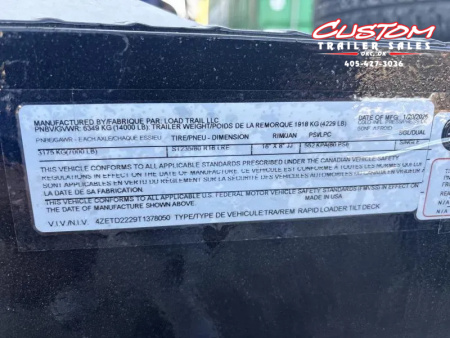 New #378050 2026 LOAD TRAIL TM 22 X 83 TANDEM AXLE RAPID LOADER 14K STEEL FLOOR TILT DECK TRAILER