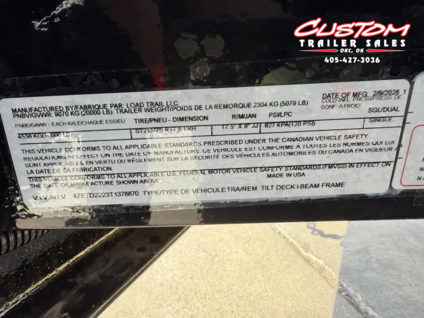 New #378870 2026 LOAD TRAIL TH 22 X 83 TANDEM AXLE 20K TILT-N-GO TRAILER W/ SPARE TIRE