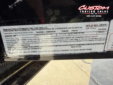 New #378870 2026 LOAD TRAIL TH 22 X 83 TANDEM AXLE 20K TILT-N-GO TRAILER W/ SPARE TIRE