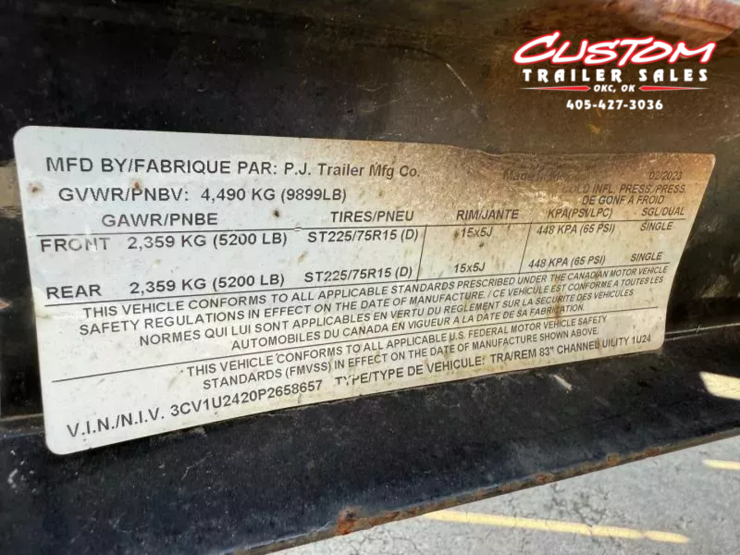 Used #658657 USED 2023 PJ 20 X 83 TANDEM AXLE UTILITY