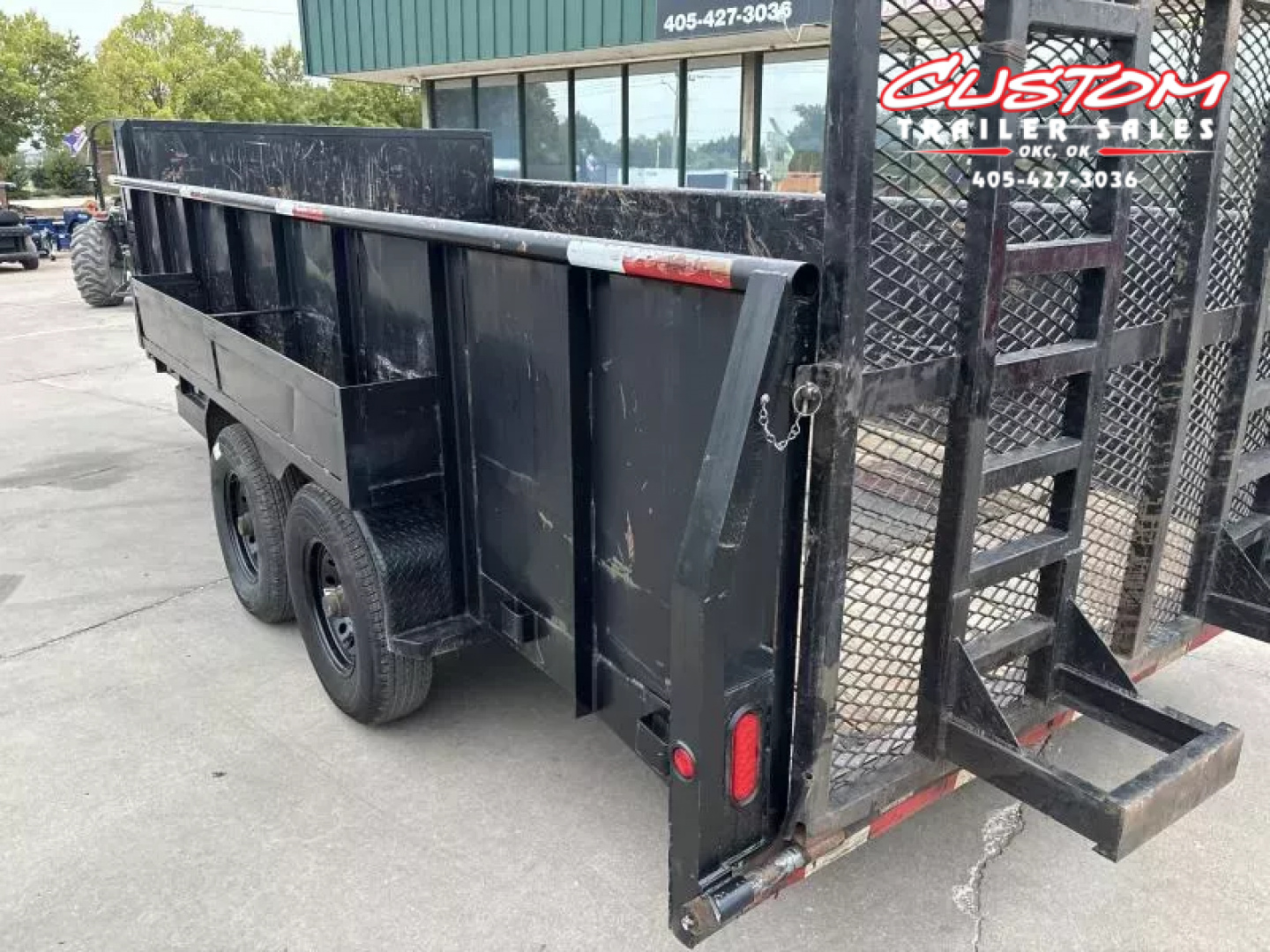 Used #032916 USED 2017 HORSE CREEK 18 X 83 PIPE TOP TANDEM AXLE 14K LANDSCAPE TRAILER W/ 3' SIDES