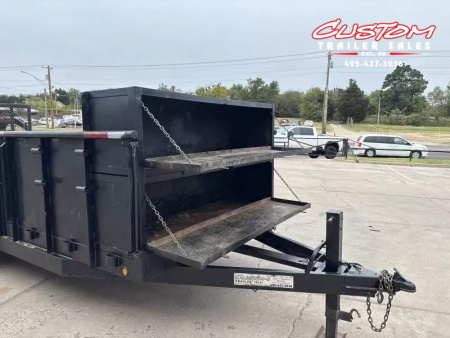 Used #032916 USED 2017 HORSE CREEK 18 X 83 PIPE TOP TANDEM AXLE 14K LANDSCAPE TRAILER W/ 3' SIDES