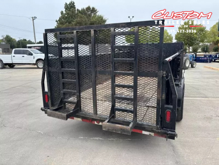 Used #032916 USED 2017 HORSE CREEK 18 X 83 PIPE TOP TANDEM AXLE 14K LANDSCAPE TRAILER W/ 3' SIDES