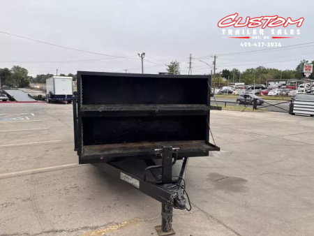 Used #032916 USED 2017 HORSE CREEK 18 X 83 PIPE TOP TANDEM AXLE 14K LANDSCAPE TRAILER W/ 3' SIDES