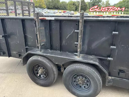 Used #032916 USED 2017 HORSE CREEK 18 X 83 PIPE TOP TANDEM AXLE 14K LANDSCAPE TRAILER W/ 3' SIDES