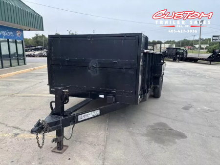 Used #032916 USED 2017 HORSE CREEK 18 X 83 PIPE TOP TANDEM AXLE 14K LANDSCAPE TRAILER W/ 3' SIDES