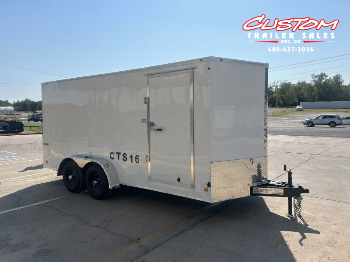 New RENTAL #16 - 7 X 16 TANDEM AXLE 10K ENCLOSED W/ REAR RAMP DOOR