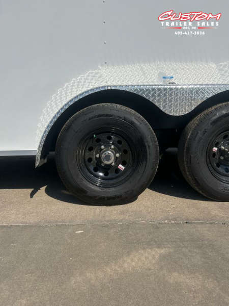 New RENTAL #16 - 7 X 16 TANDEM AXLE 10K ENCLOSED W/ REAR RAMP DOOR