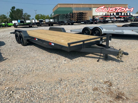 Used 22' X 83" TANDEM AXLE WOOD FLOOR CAR HAULER RENTAL