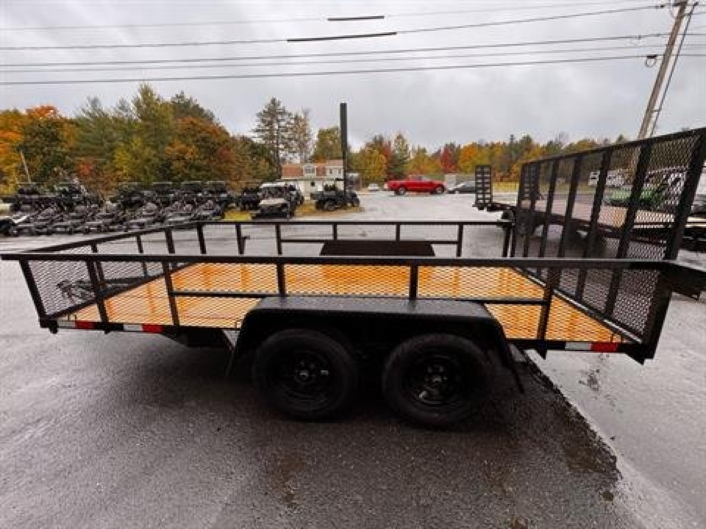 New 2025 Down2Earth 82X14 Utility 7000lb GVWR w/2 FT mesh Sides (DTE8214YT3.5BHS) for Sale