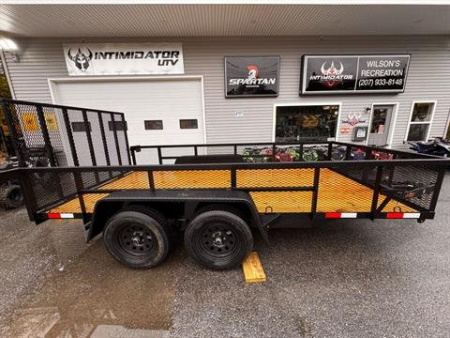 New 2025 Down2Earth 82X14 Utility 7000lb GVWR w/2 FT mesh Sides (DTE8214YT3.5BHS) for Sale