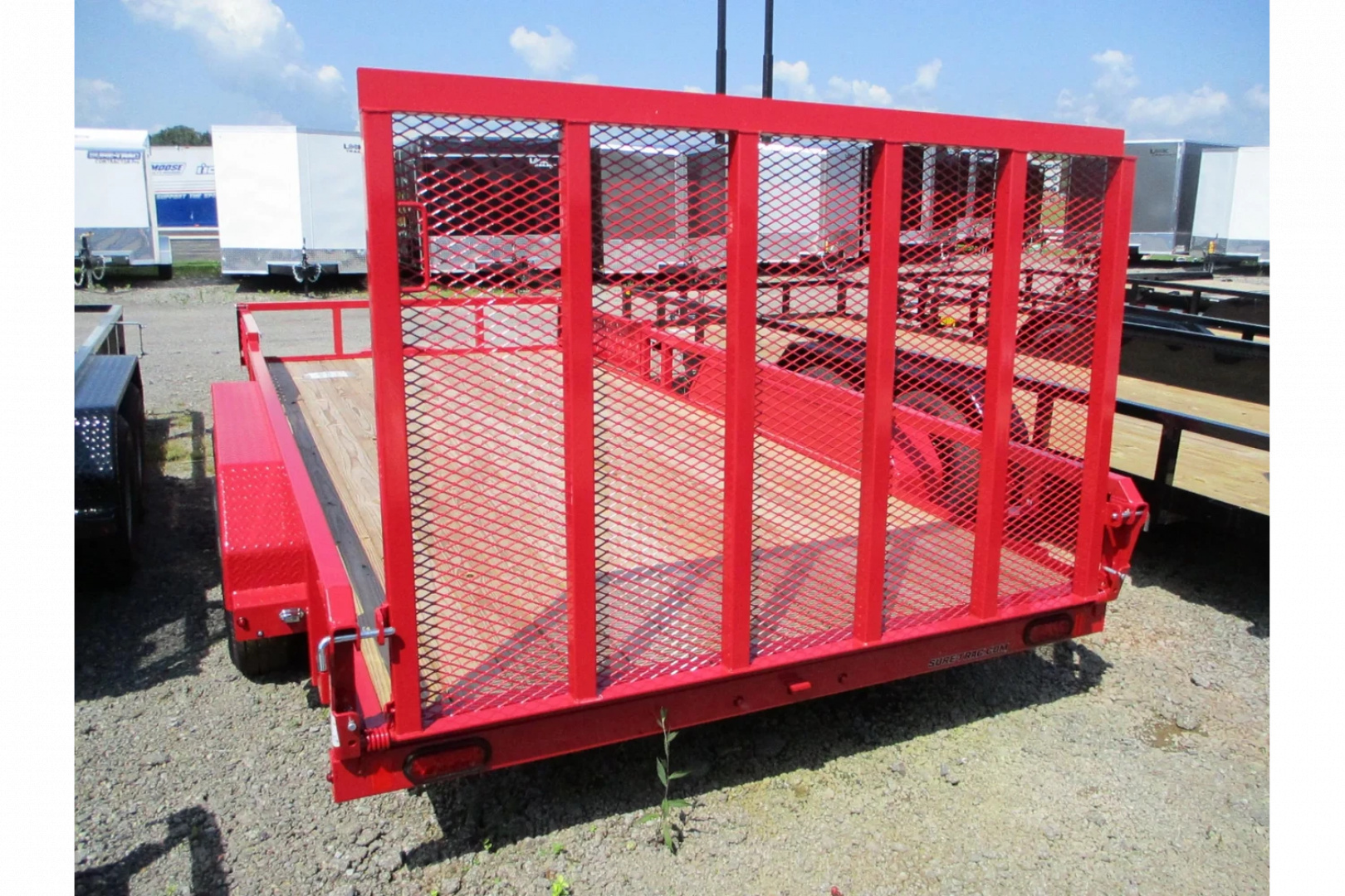 New 2025 Sure-Trac 7 x 16 RED Tube Top ATV 7K