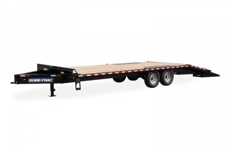 New 2025 Sure-Trac 8.5 x 20+5 Heavy Duty Low Profile Beavertail Deckover Trailer 15K