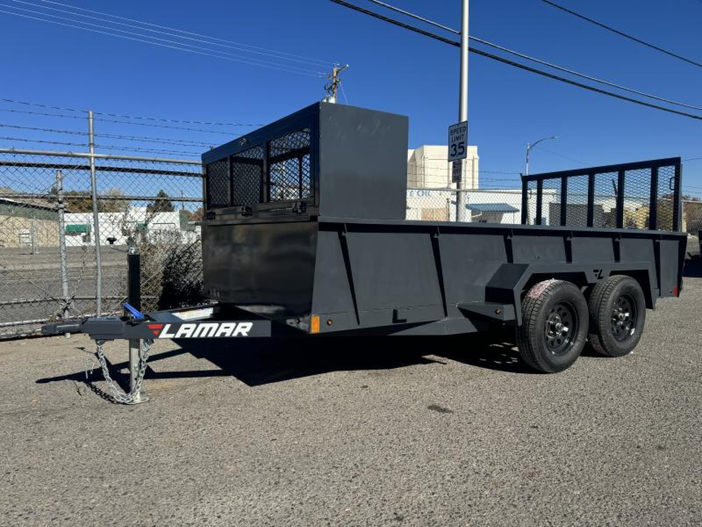 New 2025 Lamar 77" X 14' US - 7K Solid Side Landscape Utility Trailer