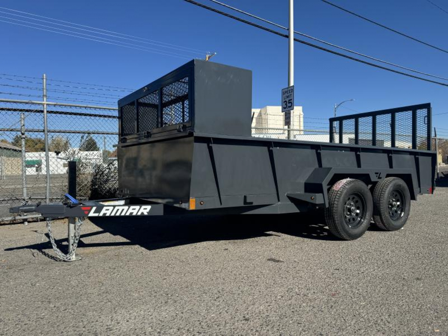 New 2025 Lamar 77" X 14' US - 7K Solid Side Landscape Utility Trailer
