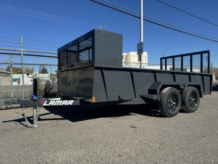 New 2025 Lamar 77" X 14' US - 7K Solid Side Landscape Utility Trailer