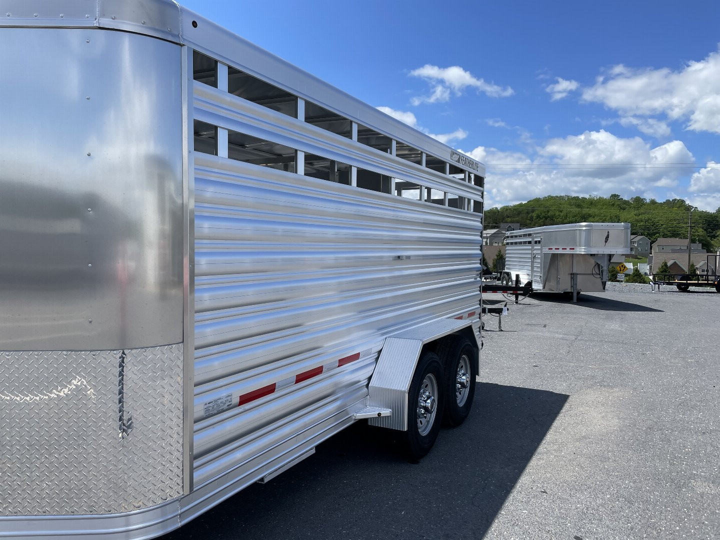 New Featherlite 8107-6'7"x16'x6'6" Aluminum Bumper Pull Stock Trailer