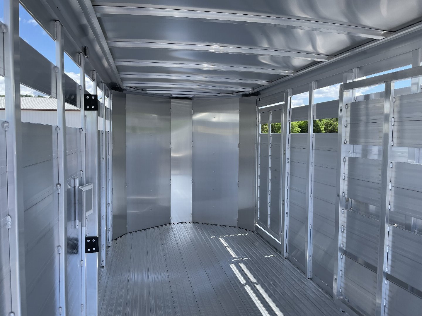 New Featherlite 8107-6'7"x16'x6'6" Aluminum Bumper Pull Stock Trailer