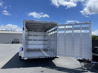 New Featherlite 8107-6'7"x16'x6'6" Aluminum Bumper Pull Stock Trailer