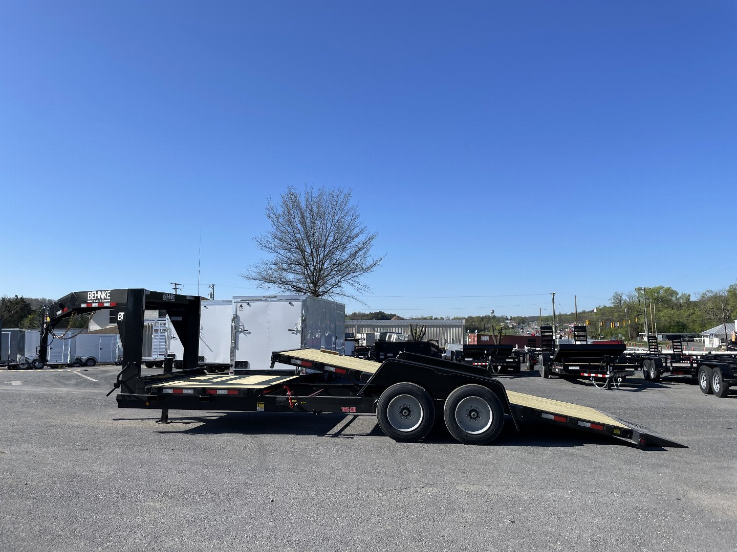 New 2025 Behnke 83"X18+6 Gooseneck Tilt Equipment Trailer