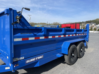 New 2025 Sure-Trac 7X14 14k Blue Dump Trailer