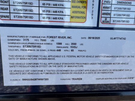 New 2026 US Cargo ULAFT714TA2 Cargo / Enclosed Trailer