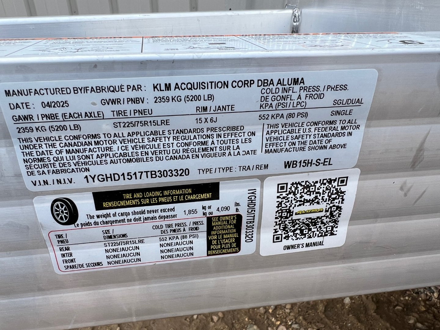 New 2026 Aluma 15' UTV WB15H Utility Trailer