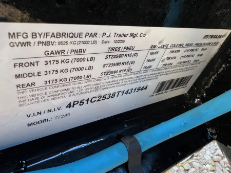 New 2026 PJ Trailers 24 Tilt Triple Axle Tilt Trailer